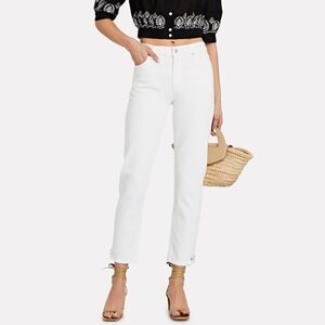 AGOLDE Toni Straight-Leg Jeans Distressed Hem 29 White